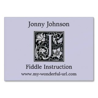 Decorative Letter "J" Woodcut Woodblock Initial Business Cards