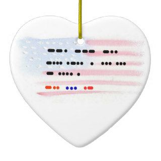 God Bless The USA Morse Code Xmas Ornament
