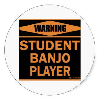 Student Banjo Player Round Stickers