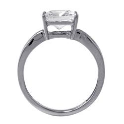 Ultimate CZ 10k White Gold Princess Cut Cubic Zirconia Solitaire Ring Palm Beach Jewelry Cubic Zirconia Rings
