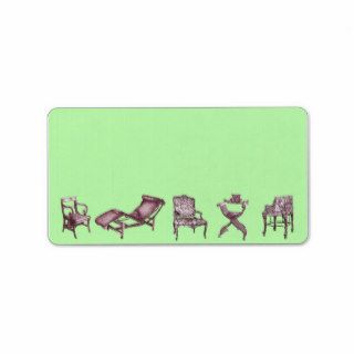 furniture in lime mint personalized address labels