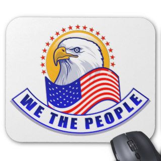 We The People Eagle Blue Banner Mousepad