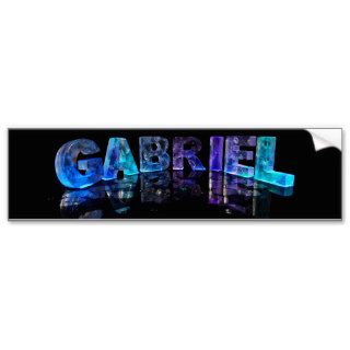 The Name Gabriel in 3D Lights (Photograph) Bumper Sticker
