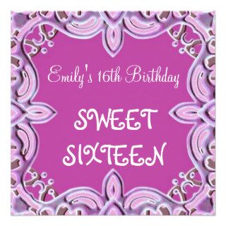 Sweet Sixteen Pink Frame 16th Birthday Party 5 Invite