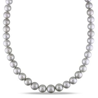 Miadora 14k White Gold Tahitian Pearl Necklace (9 12.5 mm) Miadora Pearl Necklaces