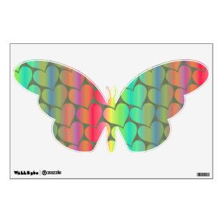 Multi color Heart Butterfly Wall Skin