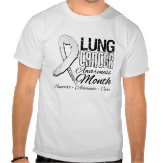 Lung Cancer Awareness Month Grunge Ribbon T Shirt