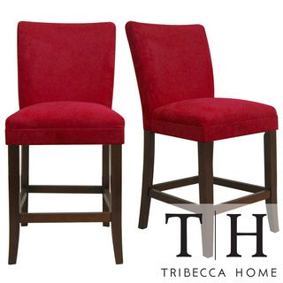 Tribecca Home Parson Cranberry Red Counter Height Chairs (Set of 2) Tribecca Home Bar Stools