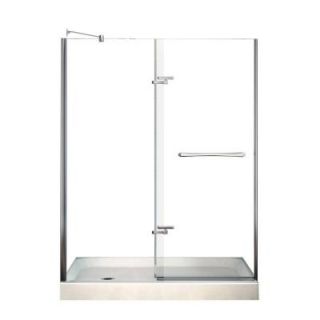 MAAX Reveal 30 in. x 60 in. x 76 1/2 in. Alcove Standard Shower Kit in Chrome with Base in White  Left Drain 105975 000 001 101