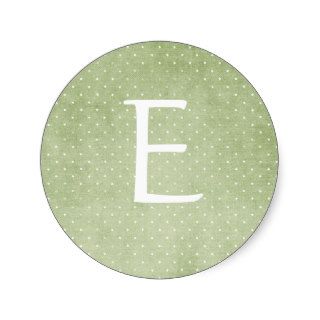 KRW Green Dot Letter E 1.5 Inch Sticker Seal