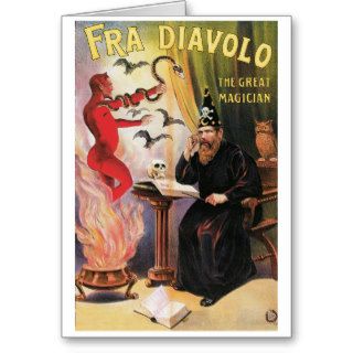 Fra Diavolo ~ The Great Magician Vintage Magic Act Greeting Card