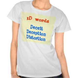 THREE  D 3D WORDS T SHIRTS