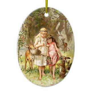 Hermann Vogel   Snow White and Rose Red Christmas Tree Ornaments
