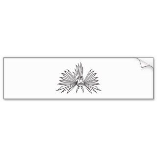 Serious Lion Fish in Black and White Bumper Stickers