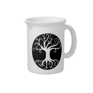 Black and White Tree of Life Pitcher
