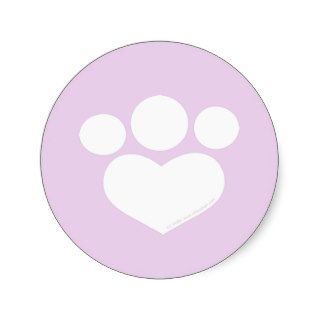 Paw Print Heart 1.5 inch Thistle Sticker