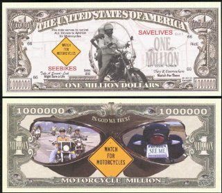 Watch for Motorcycles "Awareness" Novelty $Million Dollar Bill Collectible 