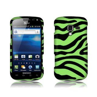Samsung Exhilarate i577 Neon Green Zebra Rubberized Cover Cell Phones & Accessories