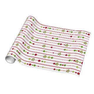 Christmas Stars and Stripes Gift Wrapping Paper