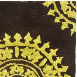 Handmade Soho Chrono Brown/ Green New Zealand Wool Rug (2' x 3') Safavieh Accent Rugs