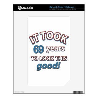69th year birthday designs skin for NOOK color