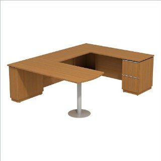 Bush Milano 2 72" Right Hand U Shape Peninsula Desk in Golden Anigre  Office Desks 