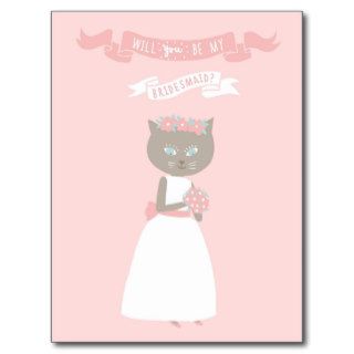 BE MY BRIDESMAID, PRETTY IN PINK POST CARDS