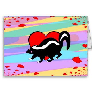 Cute Skunk Heart. Happy Anti Valentines Day Greeting Cards