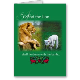 Lion Lie Down with Lamb, Peace Christmas Card