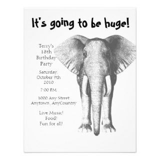 Elephant  It's going to be huge  Birthday Personalized Announcement