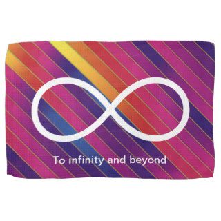 To infinity and beyond on striped background towel