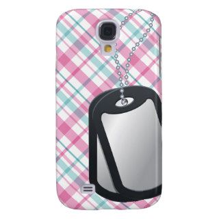 Plaid Pern and Dog Tags Samsung Galaxy S4 Covers