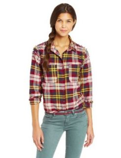Vanilla Star Juniors Plaid with Shoulder Studs, Sparro, Small Button Down Shirts