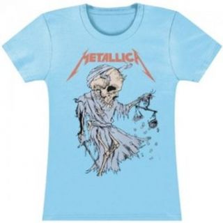 Metallica   Cartoon Reaper Women's Babydoll T Shirt (X Large) Fashion T Shirts