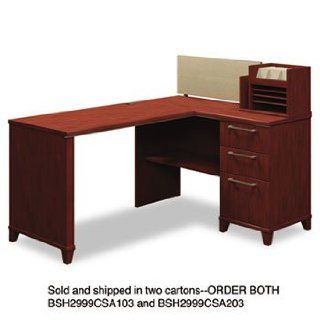 NEW   60"W x 47"D Corner Desk Solution (Box 1 of 2) Enterprise Harvest Cherry   2999CSA103 Electronics