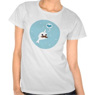 Mustache Narwhal T shirts