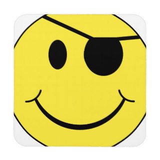 Eye Patch Smiley Face Drink Coasters
