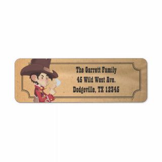 Cute Cartoon Cowboy Custom Return Address Labels