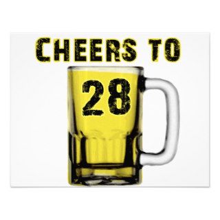 Cheers to Twenty Eight. Birthday Custom Invites