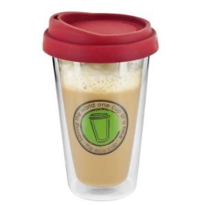 SmartPlanet ECO 12 oz. Glass Coffee Cup Red DISCONTINUED EC 37R