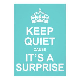 Keep Quiet Cause It's A Surprise Party Personalized Invite