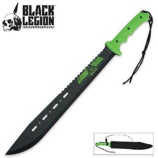 United Cutlery Living Dead Apocalypse Green Machete With Sheath BV123  Tactical Fixed Blade Knives  Sports & Outdoors