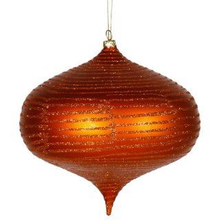 Vickerman 23696   6.3" Burnished Orange Matte Glitter Smooth Onion Christmas Tree Ornament (M112918)   Christmas Pendant Ornaments