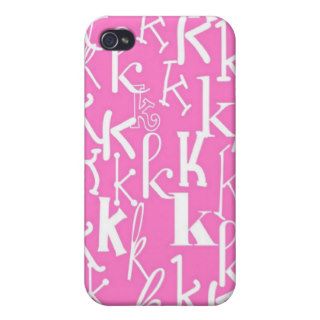 Bubble Gum Pink Letter K Cases For iPhone 4
