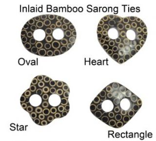 1 World Sarongs Inlaid Bamboo Sarong Ties in Heart