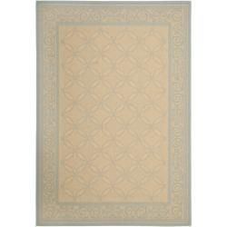 Poolside Cream/Aqua Indoor/Outdoor Polypropylene Rug (5'3 x 7'7) Safavieh 5x8   6x9 Rugs