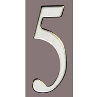 Stainless Steel Address Numbers Size 2", Number 5  House Numbers  Patio, Lawn & Garden
