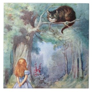Alice in Wonderland Cheshire Cat Art Tile Trivet