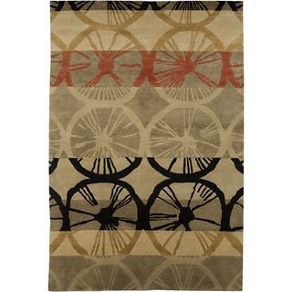 Hand knotted Abstract Gray Brown Wool Rug (3'6 x 5'6) JRCPL 3x5   4x6 Rugs