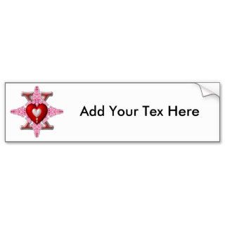 Star Cross Hearts & Pearls Bumper Stickers